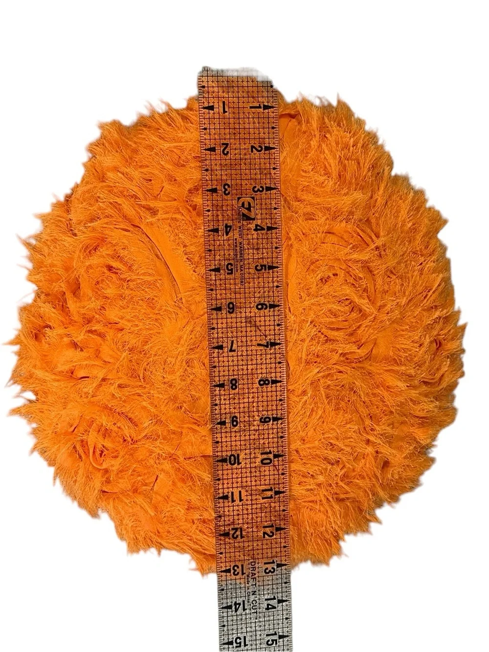 Orange Faux Fur Round Decorative Pillow - Home Accents- 13” diameter